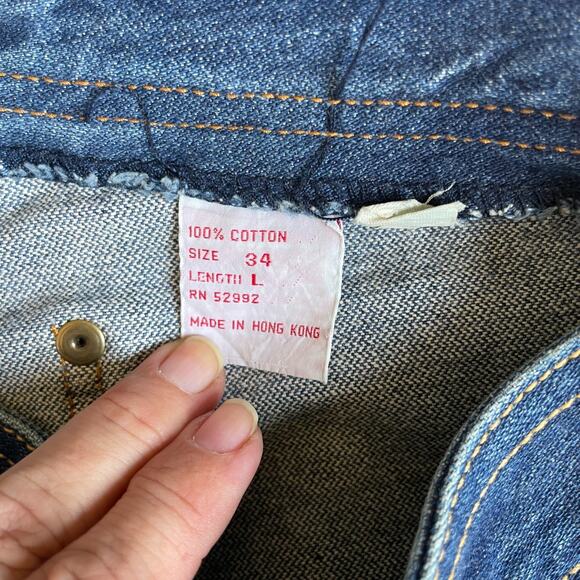 Vintage 80s Jordache Horse Logo Jeans High Waist sz 34 L Straight Leg Hong Kong - Picture 7 of 11